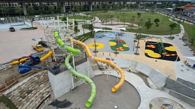有全國戶外最高溜滑梯-中市太平馬卡龍公園將完工