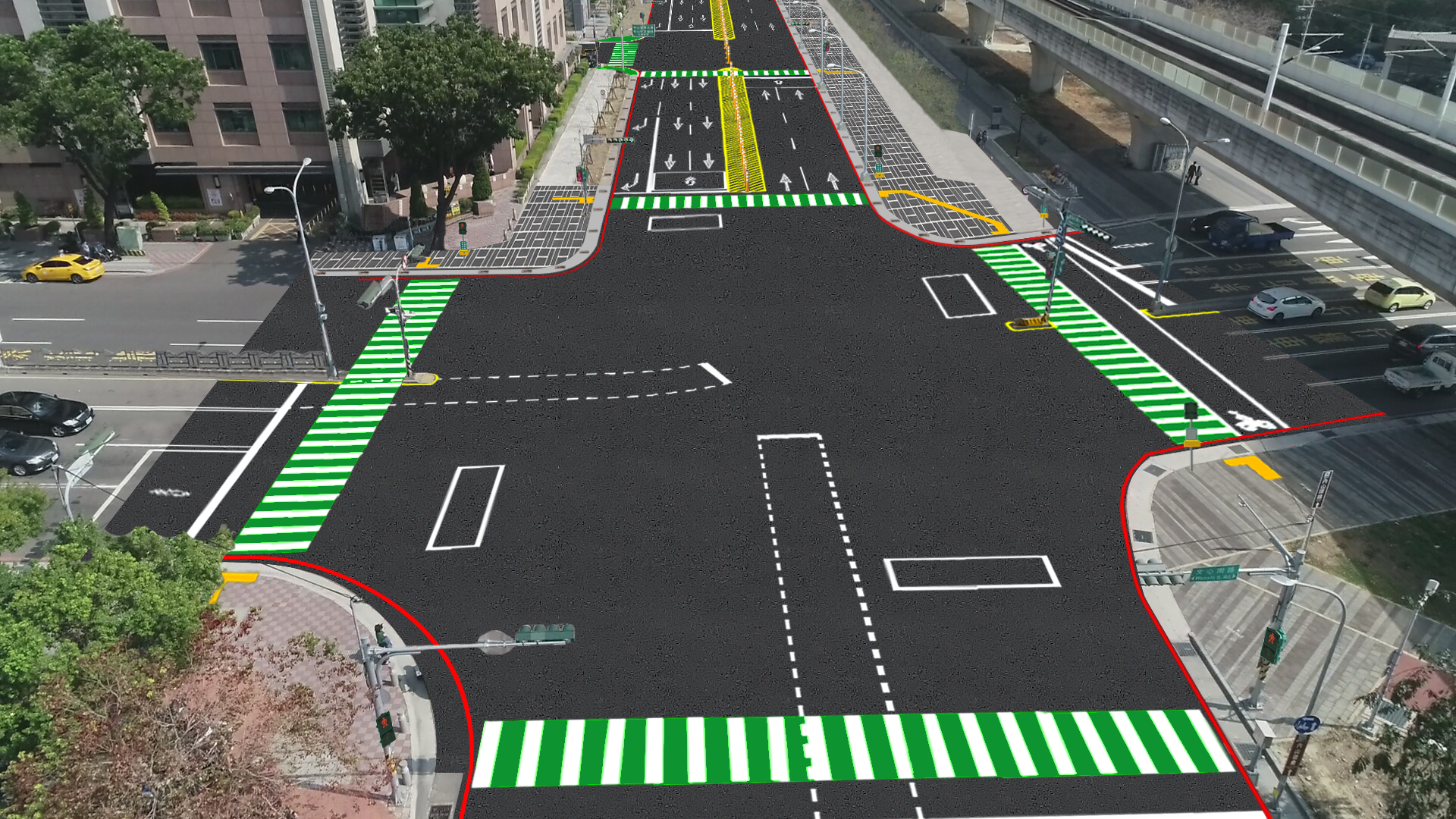 南區建國北路與文心南路口道路拓寬模擬圖