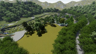 鰲峰山公園-保留民眾常使用-較平坦且有大樹遮陰的西側陽光草坪區域-運用東側_