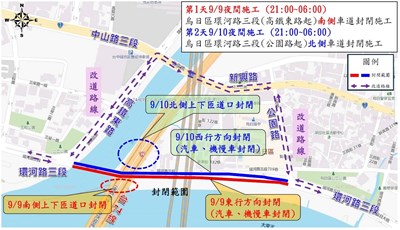 01-用路人注意!烏日環河路三段99-910夜間道路燙平施工,台74線成功匝道暫封