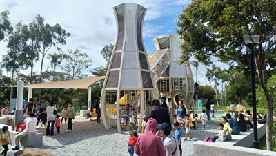01-台中親子出遊新去處-后里環保公園-孩籽世界遊戲場-攀爬-彈跳-交通學習一次滿