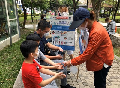 Spraying Alcohol Based Sanitizer for the Public
